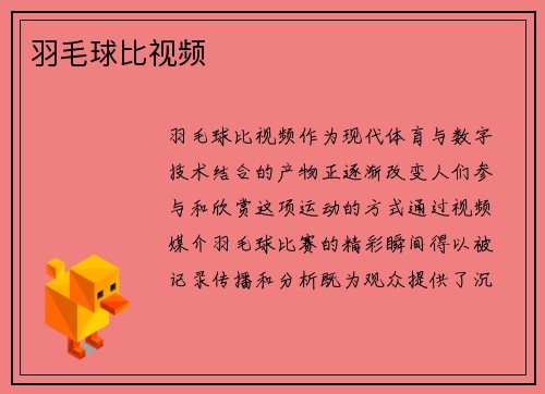 羽毛球比视频